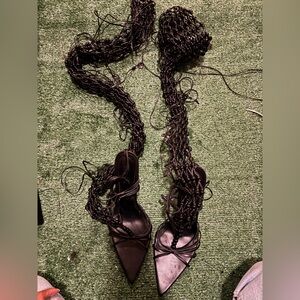 Black Strappy Heeled Sandals